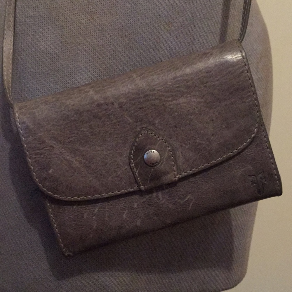 Frye Gray Leather Mellisa Convertible Xbody Bag